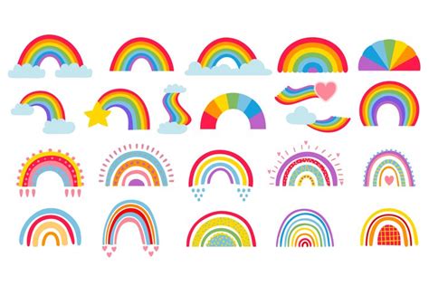Rainbows Colorful Rainbow Svg Bundle Svg File Best Free Fonts