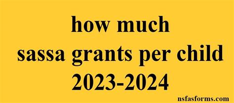 How Much Sassa Grants Per Child 2023 2024
