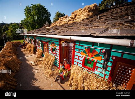 Typical Kumaoni House Where A Bunch Of Wheat Is Drying In The Sun Kala Agar Village Kumaon