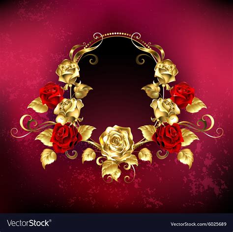 Oval Banner With Roses Royalty Free Vector Image