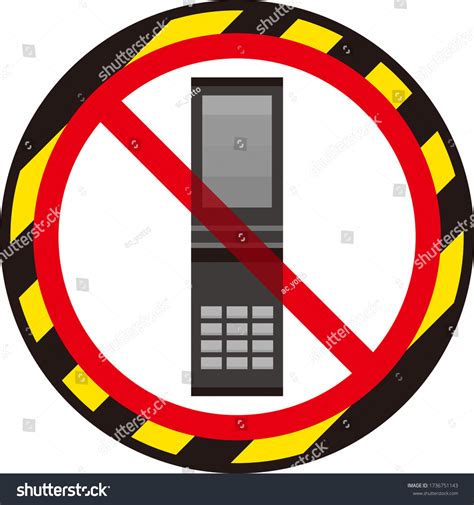 No Cell Phone Sign Isolated Vector Stock Vector Royalty Free 1736751143 Shutterstock