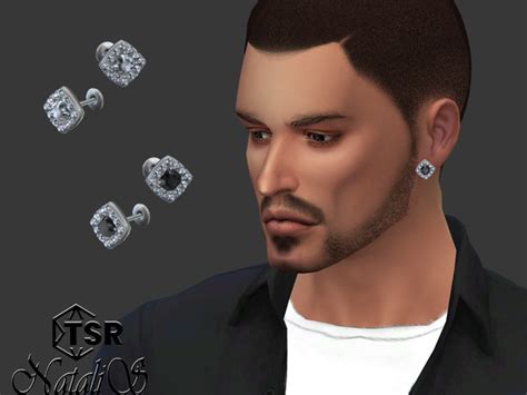 The Sims Resource Accessories Square Earrings Stud Earrings For