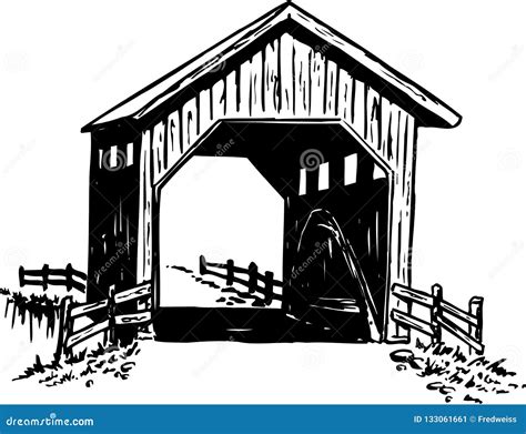 Covered Bridge Illustration Cartoon Vector 133061661