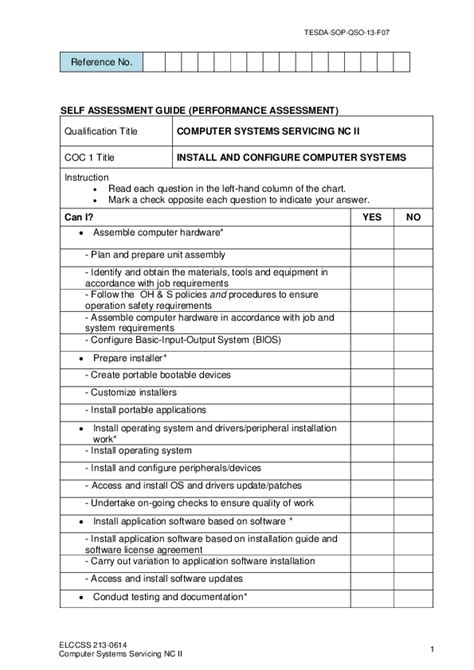 (PDF) SELF ASSESSMENT GUIDE (PERFORMANCE ASSESSMENT) Qualification Title COMPUTER SYSTEMS ...