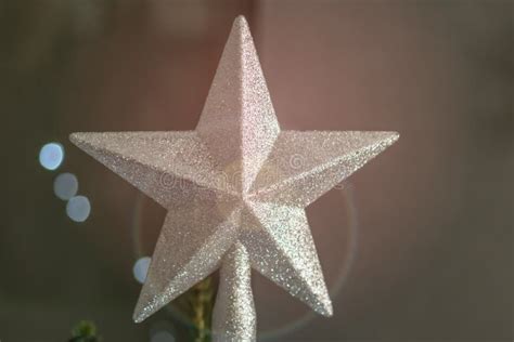 Silver Star At Top Of Christmas Tree Stock Photo Image Of Expectation