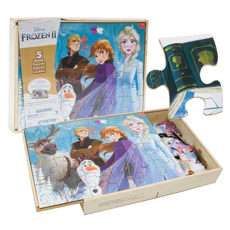Wholesale 5 Pack Frozen 2 Wood Puzzle Disney Multicolor