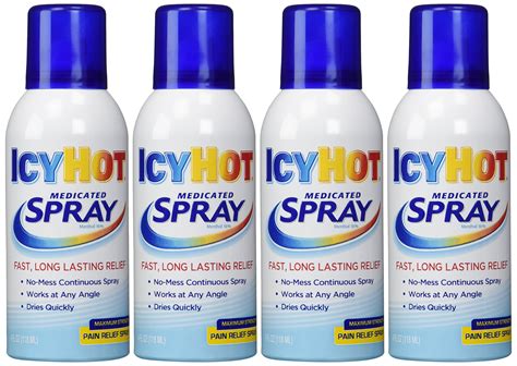 Icy Hot Medicated Spray 37 Ounce Aerosol Pack Of 4 Temporarily