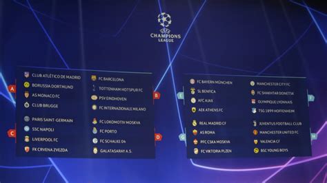 Indian football fans can tune in for the live action in the small hours of wednesday. UEFA Champions League group stage draw comes up with ...