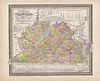 Cowperthwait: Antique Map of Virginia, 1850