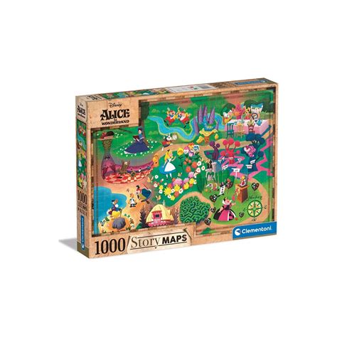 Clementoni Disney Maps Alice In Wonderland 1000 Pieces Made In Italy