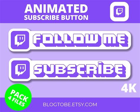 Twitch Animated Subscribe Button Animation For Twitch Video Etsy