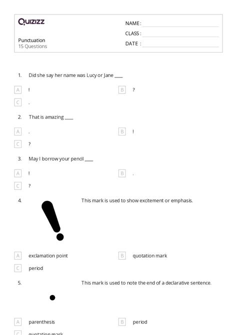 50 Punctuation Worksheets For 3rd Grade On Quizizz Free And Printable