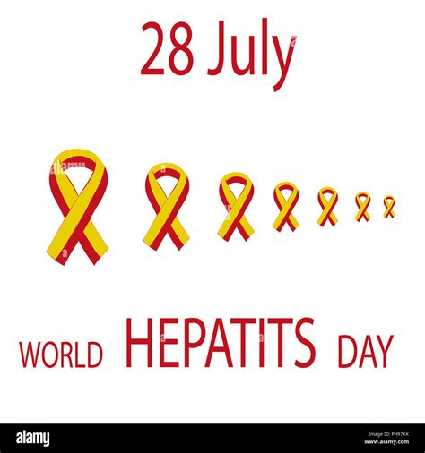 World Hepatitis Day 28 July Yellow Red Ribbon Stock Photo Alamy