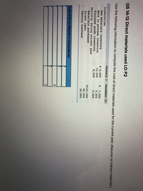 The direct materials price variance and the direct materials quantity variance. Solved: QS 14-12 Direct Materials Used LO P2 Use The Follo ...