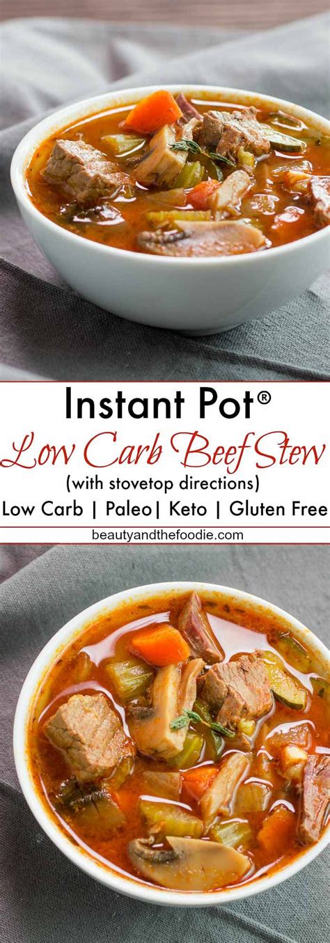 Low Carb Instant Pot Or Stovetop Hearty Beef Stew Low Carb Beef Stew