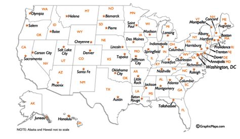 Usa Map With Abbreviations And Capitals United States Map