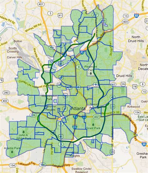 City Of Atlanta Map Boundary Map