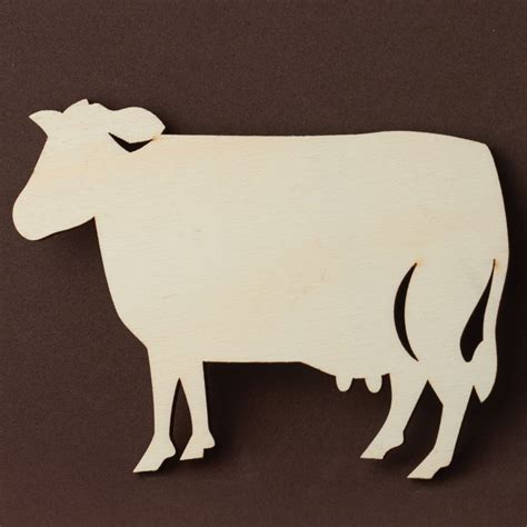 Cow Unfinished Cutout Wood Home Improvement