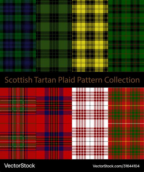 Scottish Clans Tartan Plaid Collection Royalty Free Vector
