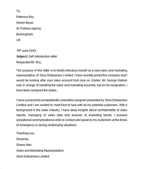 Self Introduction Sample Letter Introducing Yourself To Clients Letter