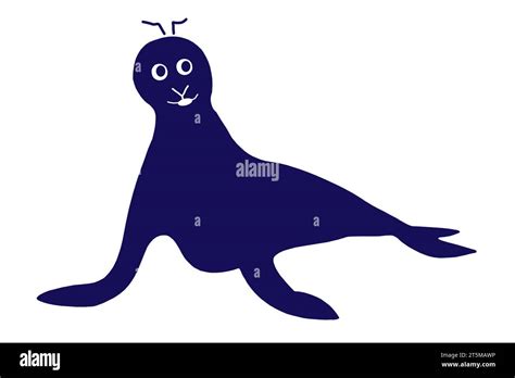 Cute seal or sea lions illustration isolated on a white background
