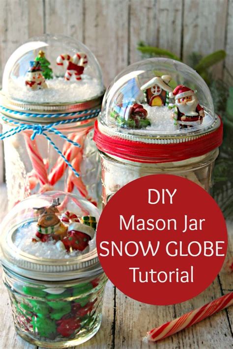 DIY Mason Jar Snow Globes Tutorial | Christmas mason jars diy, Snow