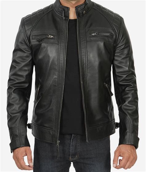 Black Leather Jacket Men Lambskin Leather Jackets For Men In Australia