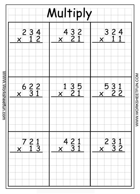 Printable Worksheets 2 Digit Multiplication