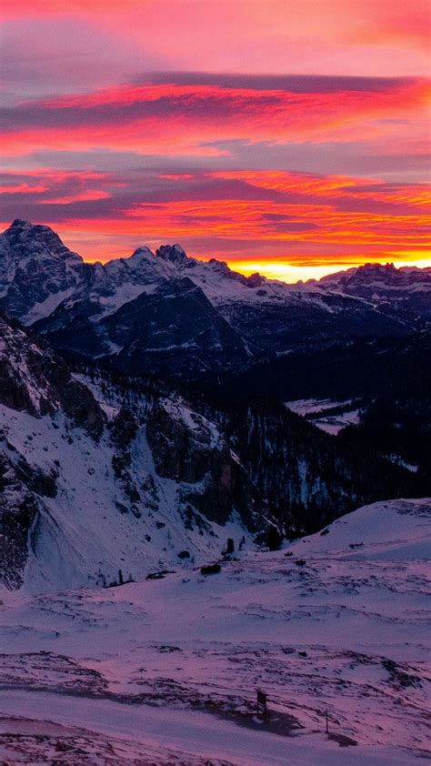 Mountain Snow Peaks Sunset Wallpaper Sunset Wallpaper Wallpaper