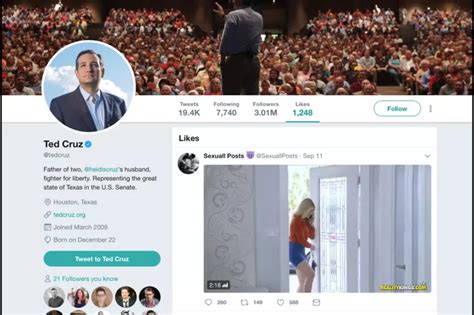 Twitter Reacts After Senator Ted Cruz Likes A Pornographic Tweet