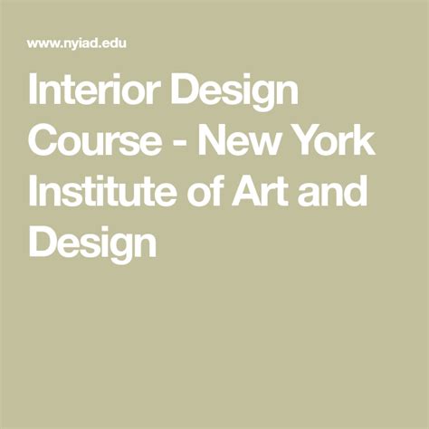 Interior Design Course New York Institute Of Art And Design