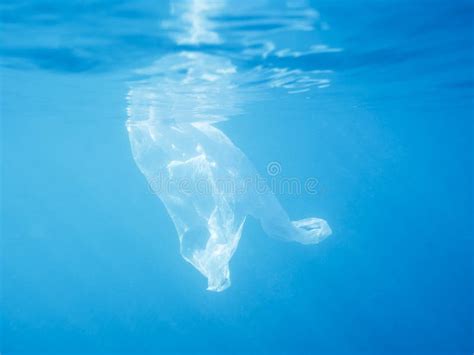 Plastic Bag Floating Under The Sea Water Stock Image Image Of Change