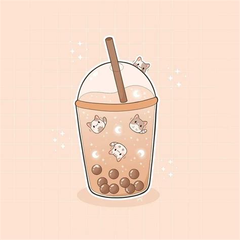 Boba Wallpaper Discover More Aesthetic Bubble Tea Cute Drink Iphone Wallpapers