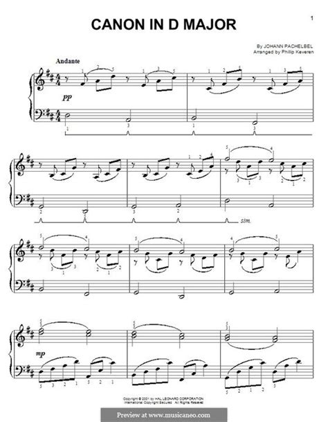 Canon in d major wedding sheet music preview download play. Canon in D Major (Printable) | Printable sheet music ...
