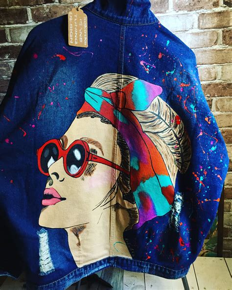 Hand Painted Denim Clothing Jacket Couts Art Jacket Etsy Painted