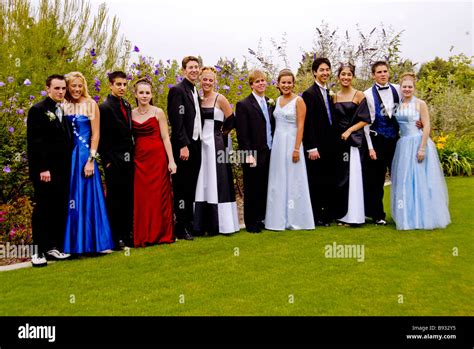 Graduating High School Seniors Show Off Prom Formal Wear For Their