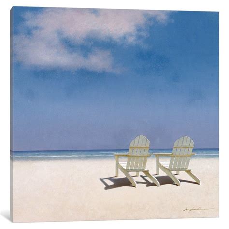 Beach Chairs Painting Print On Wrapped Canvas Frames On Wall Seaside