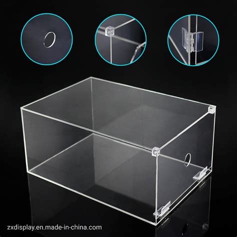 Rectangle Clear Plastic Acrylic Shoe Display Box With Flip Lid China