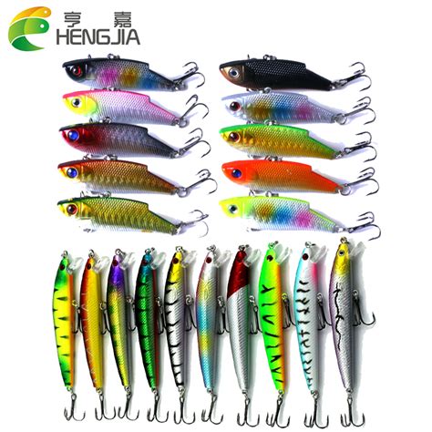 HENGJIA Mixed Fishing Lures Minnow And VIB Hard Artificial Wobblers