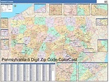 Pennsylvania Zip Code Map from OnlyGlobes.com