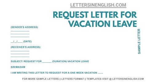 Letter For Vacation Leave Hot Sex Picture