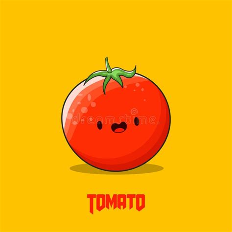 Cute Little Funny Tomato Cartoon Character Stock Illustration