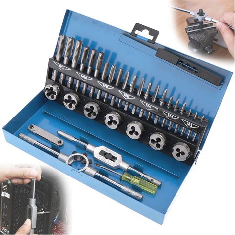 32 Pcs Hss Tap And Die Set Metric M3 M12 Hand Threading Tool Tungsten