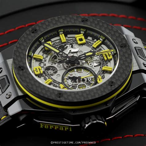Hublot big bang ferrari unico 45mm titanium. Pre-owned Hublot Big Bang UNICO Ferrari 45mm 401.cq.0129.vr