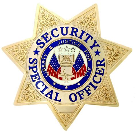 Security Special Officer Gold 7 Point Badge Alliance Uniform