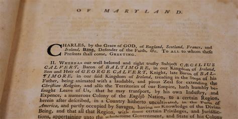 From The Archives Religious Toleration In Colonial Maryland Maryland