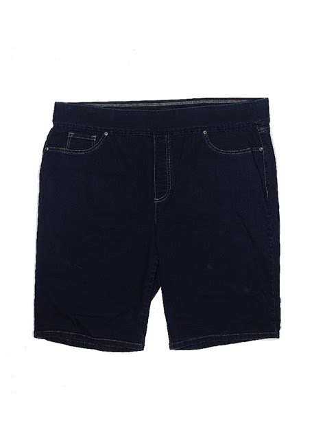 Basic Editions Solid Blue Denim Shorts Size Xxl 55 Off Thredup