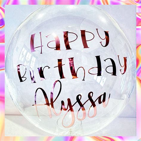 Custom Vinyl Decal For Personalized Balloon Name Decal Clear Round