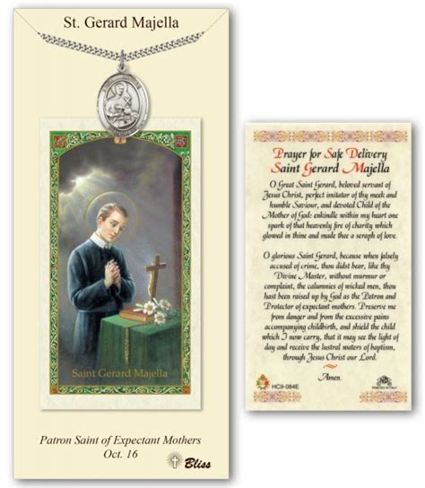 St Gerard Majella Medal In Pewter With Prayer Card