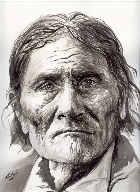 Geronimo By Kim Pearce Pencil Drawing Kp In 2020 Geronimo Native